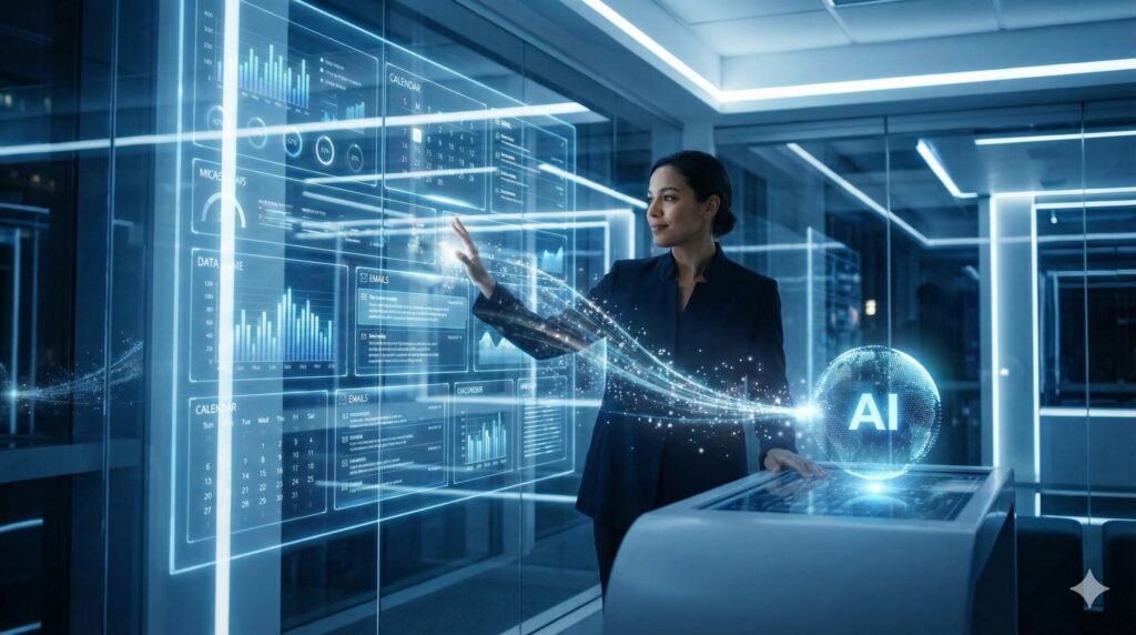 Gemini_Generated_Image_j4elwhj4elwhj4el A visual representation of the transparency AI productivity hack showing data flow.